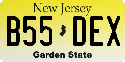 NJ license plate B55DEX