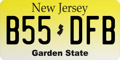 NJ license plate B55DFB