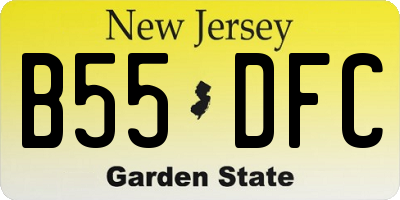 NJ license plate B55DFC