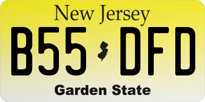 NJ license plate B55DFD