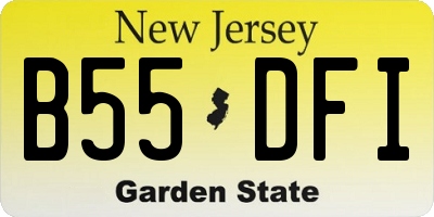 NJ license plate B55DFI