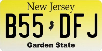 NJ license plate B55DFJ