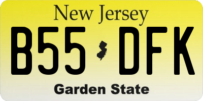 NJ license plate B55DFK