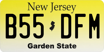 NJ license plate B55DFM