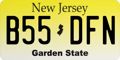 NJ license plate B55DFN
