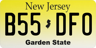NJ license plate B55DFO
