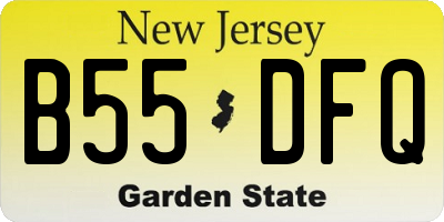 NJ license plate B55DFQ