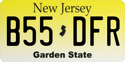 NJ license plate B55DFR