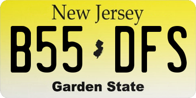 NJ license plate B55DFS