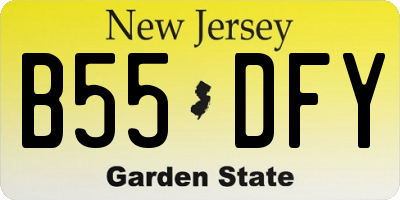 NJ license plate B55DFY