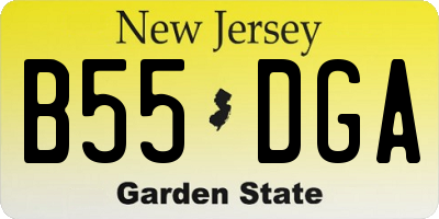 NJ license plate B55DGA