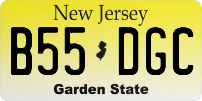 NJ license plate B55DGC