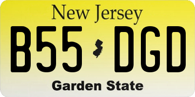 NJ license plate B55DGD