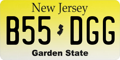 NJ license plate B55DGG