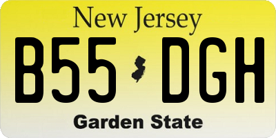 NJ license plate B55DGH