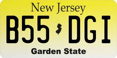 NJ license plate B55DGI
