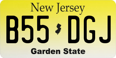 NJ license plate B55DGJ
