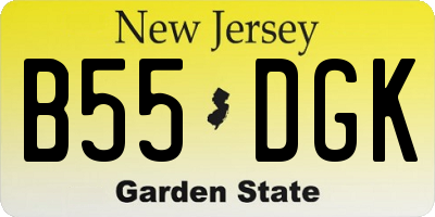 NJ license plate B55DGK