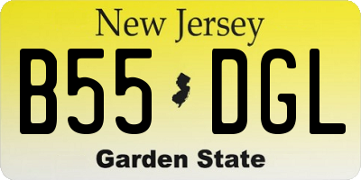 NJ license plate B55DGL
