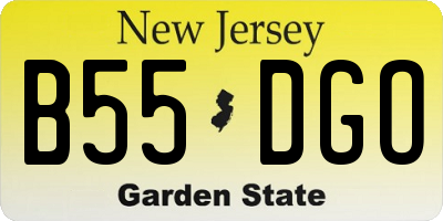 NJ license plate B55DGO