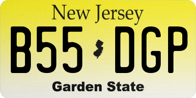 NJ license plate B55DGP
