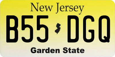 NJ license plate B55DGQ