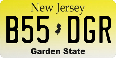 NJ license plate B55DGR