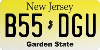NJ license plate B55DGU