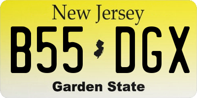 NJ license plate B55DGX