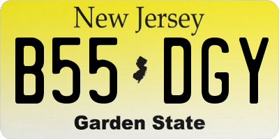 NJ license plate B55DGY