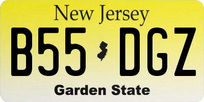 NJ license plate B55DGZ