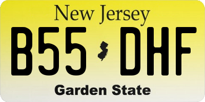 NJ license plate B55DHF