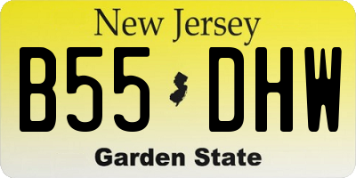 NJ license plate B55DHW