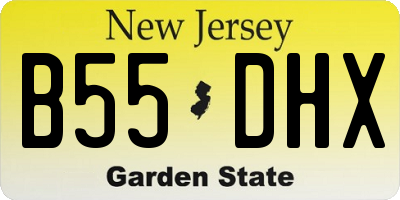 NJ license plate B55DHX