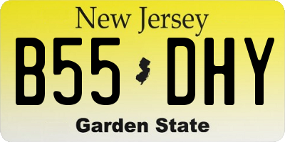 NJ license plate B55DHY