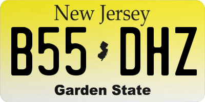 NJ license plate B55DHZ