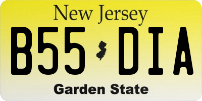 NJ license plate B55DIA