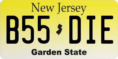NJ license plate B55DIE