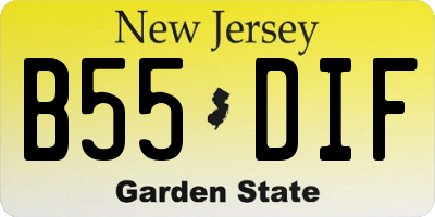 NJ license plate B55DIF