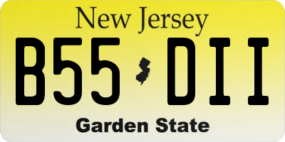 NJ license plate B55DII