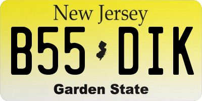NJ license plate B55DIK