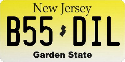 NJ license plate B55DIL