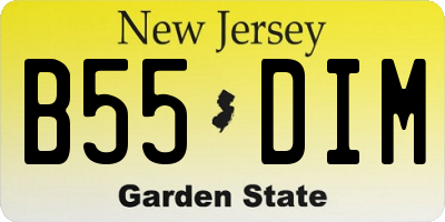 NJ license plate B55DIM