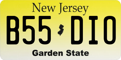 NJ license plate B55DIO