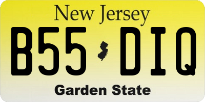 NJ license plate B55DIQ