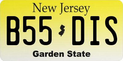 NJ license plate B55DIS