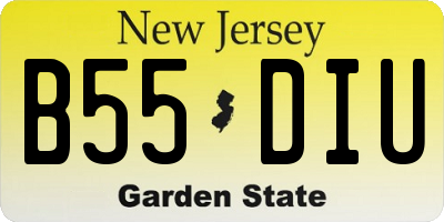 NJ license plate B55DIU