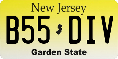 NJ license plate B55DIV