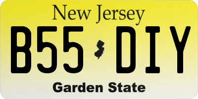 NJ license plate B55DIY