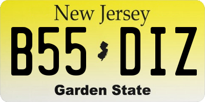 NJ license plate B55DIZ